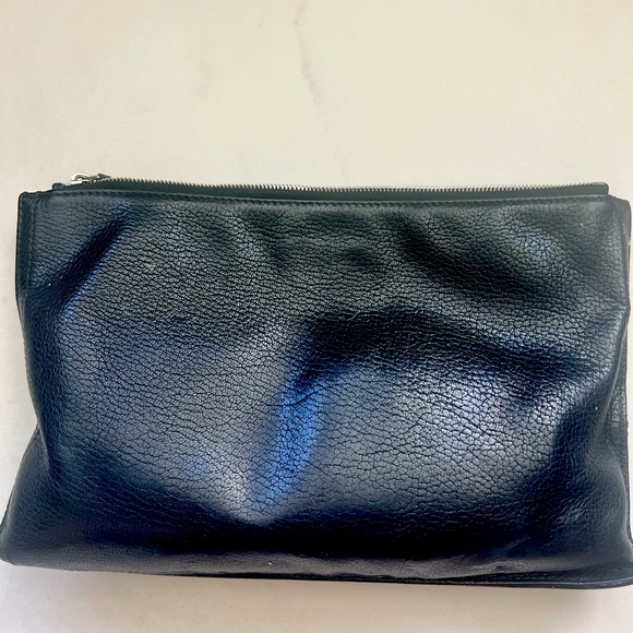 Givenchy pouch. Black leather with silver hardware. - Picture 5 of 5